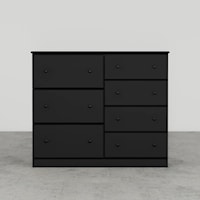 SOLID BLACK 48" 7 DRAWER DRESSER |