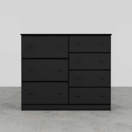 SOLID BLACK 48" 7 DRAWER DRESSER |