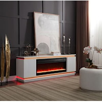 TRINITY WHITE FIREPLACE TV STAND | WITH SPEAKERS