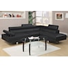 Poundex Enzo ENZO BLACK 2 PIECE CHAISE SECTIONAL |