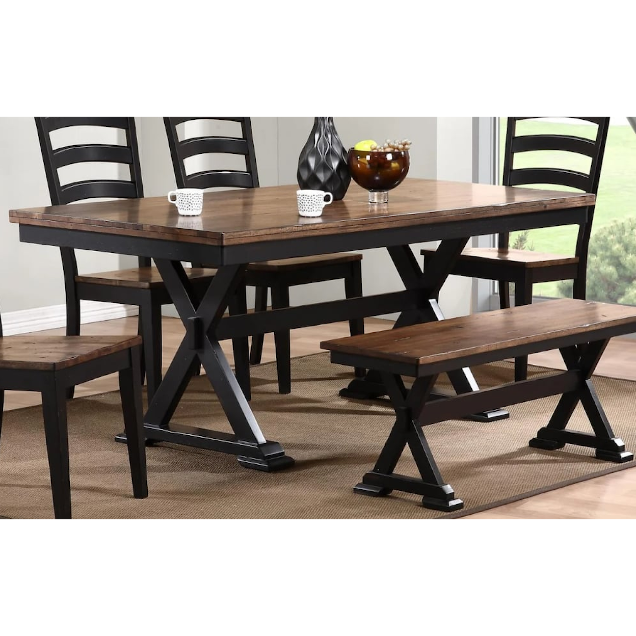Urban Styles Oxford OXFORD BROWN AND BLACK DINING TABLE |