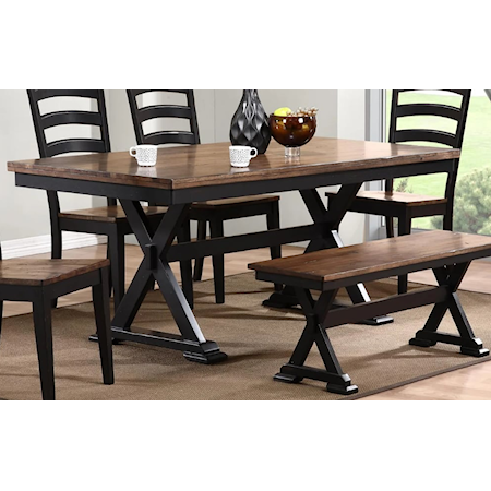 OXFORD BROWN AND BLACK DINING TABLE |