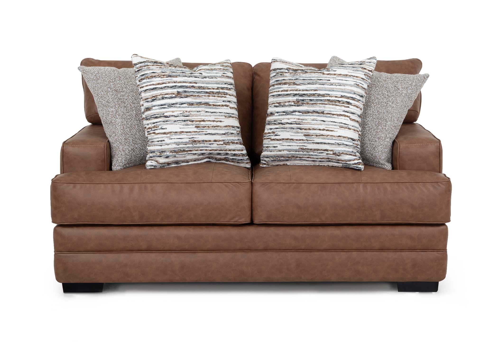 REGENCY SADDLE BROWN SOFA AND | LOVESEAT