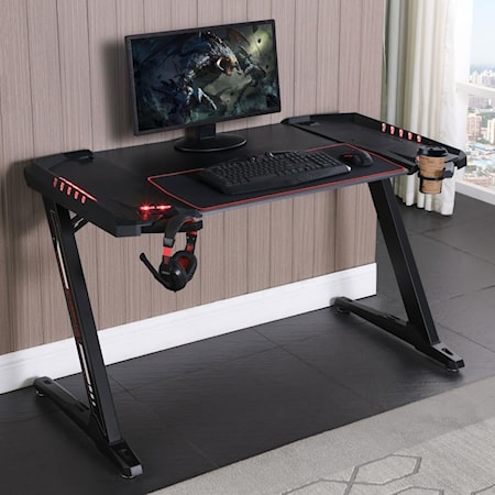 RED & BLACK LIGHT UP GAMING DESK |