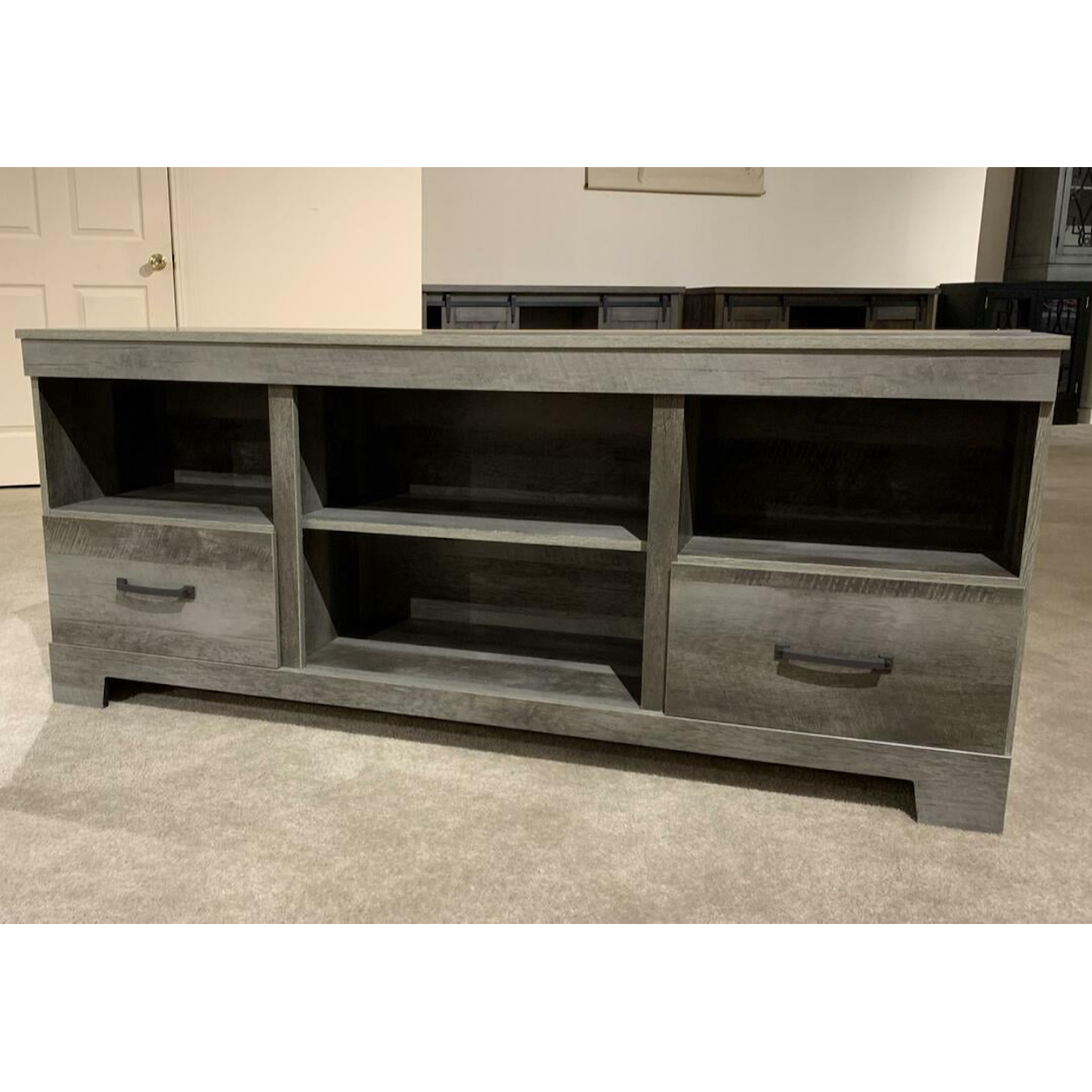 Kith Furniture Entertainment Stands GAMRELL GREY 2 DRAWER | 65" ENTERTAINING CON