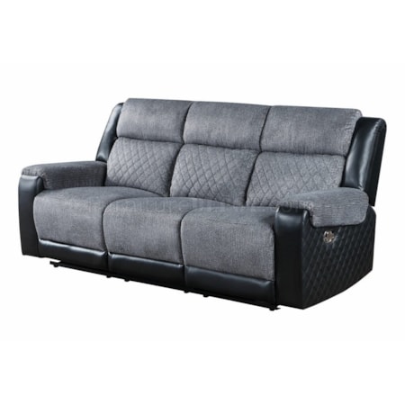 MINSK BLACK AND GREY RECLINING | SOFA