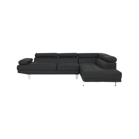 ENZO BLACK 2 PIECE CHAISE SECTIONAL |