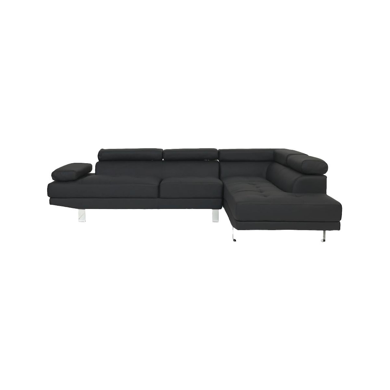 Poundex Enzo ENZO BLACK 2 PIECE CHAISE SECTIONAL |