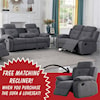 Titanic Furniture Treasure TREASURE GREY RECLINING SOFA AND | LOVESEAT