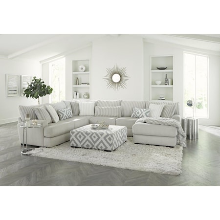 CLARISSA SILVER 3 PC RAF CHAISE | SECTIONAL