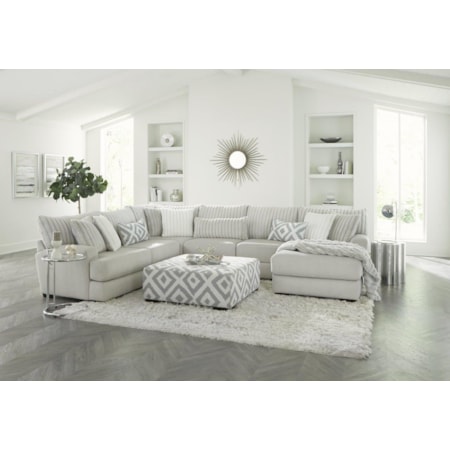 CLARISSA SILVER 3 PC RAF CHAISE | SECTIONAL