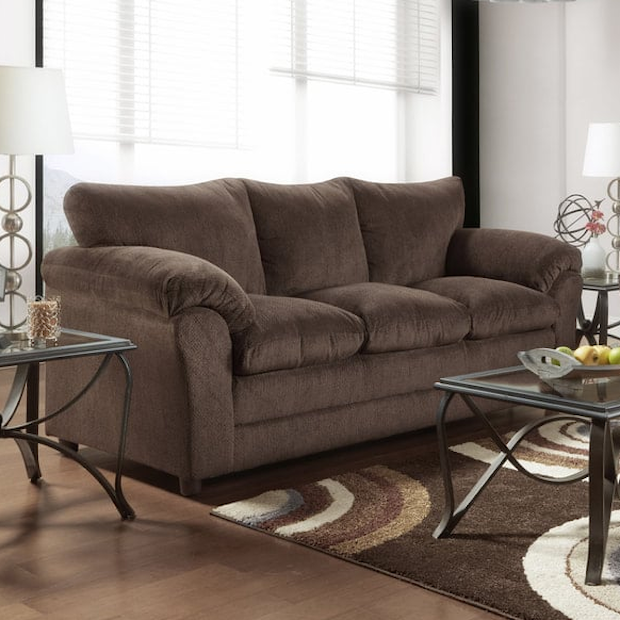 Washington Brothers Furniture Kaitlyn KAITLYN CHOCOLATE SOFA & LOVESEAT |