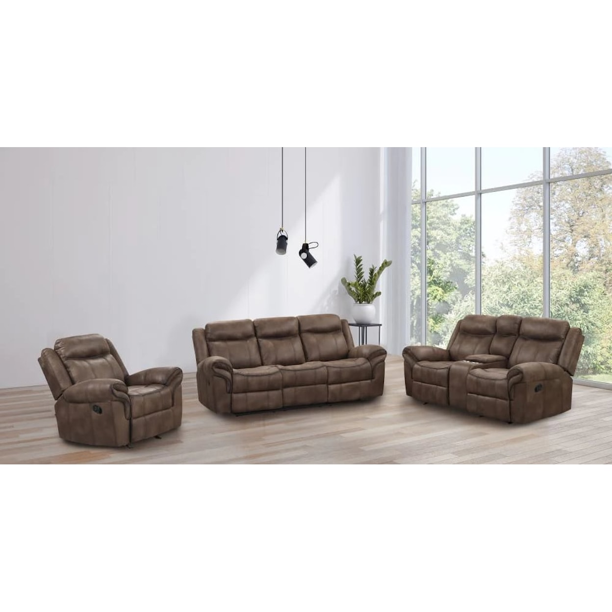 Nexoes Maryville MARYVILLE BROWN DOUBLE RECLINING | SOFA WITH