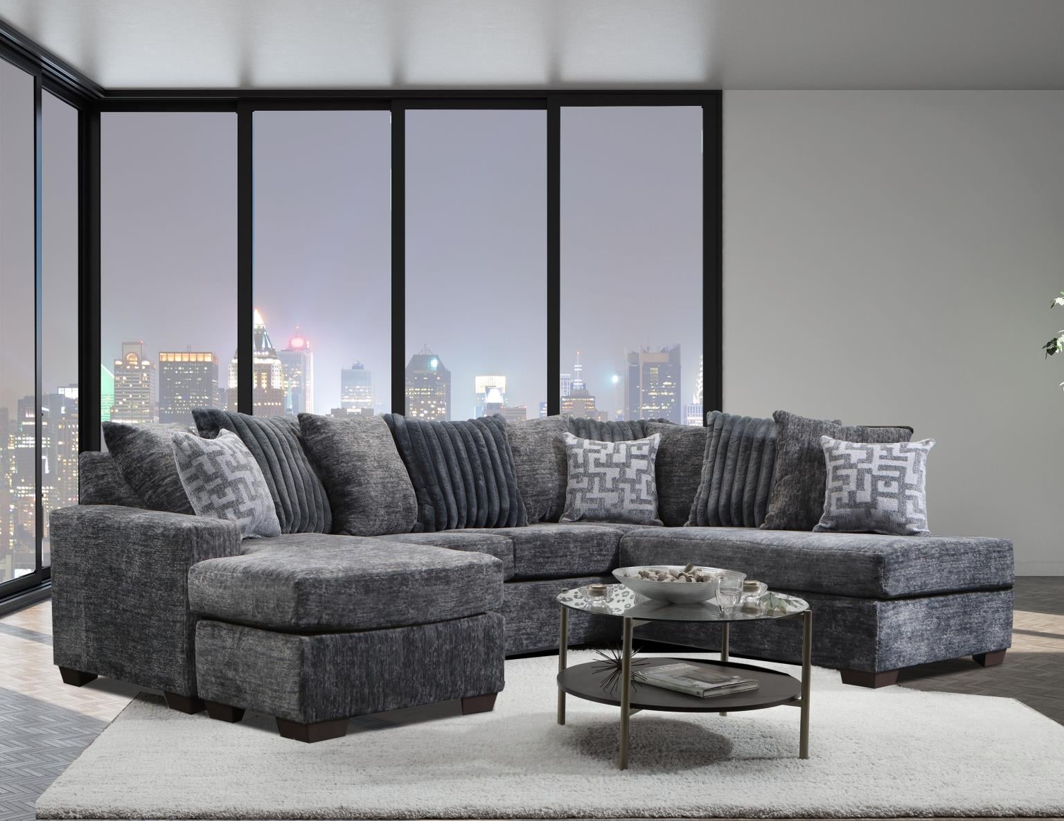 Dark grey sectional sofa deals with chaise