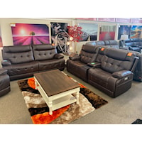 ZANE WALNUT TRIPLE POWER SOFA AND | LOVESEAT