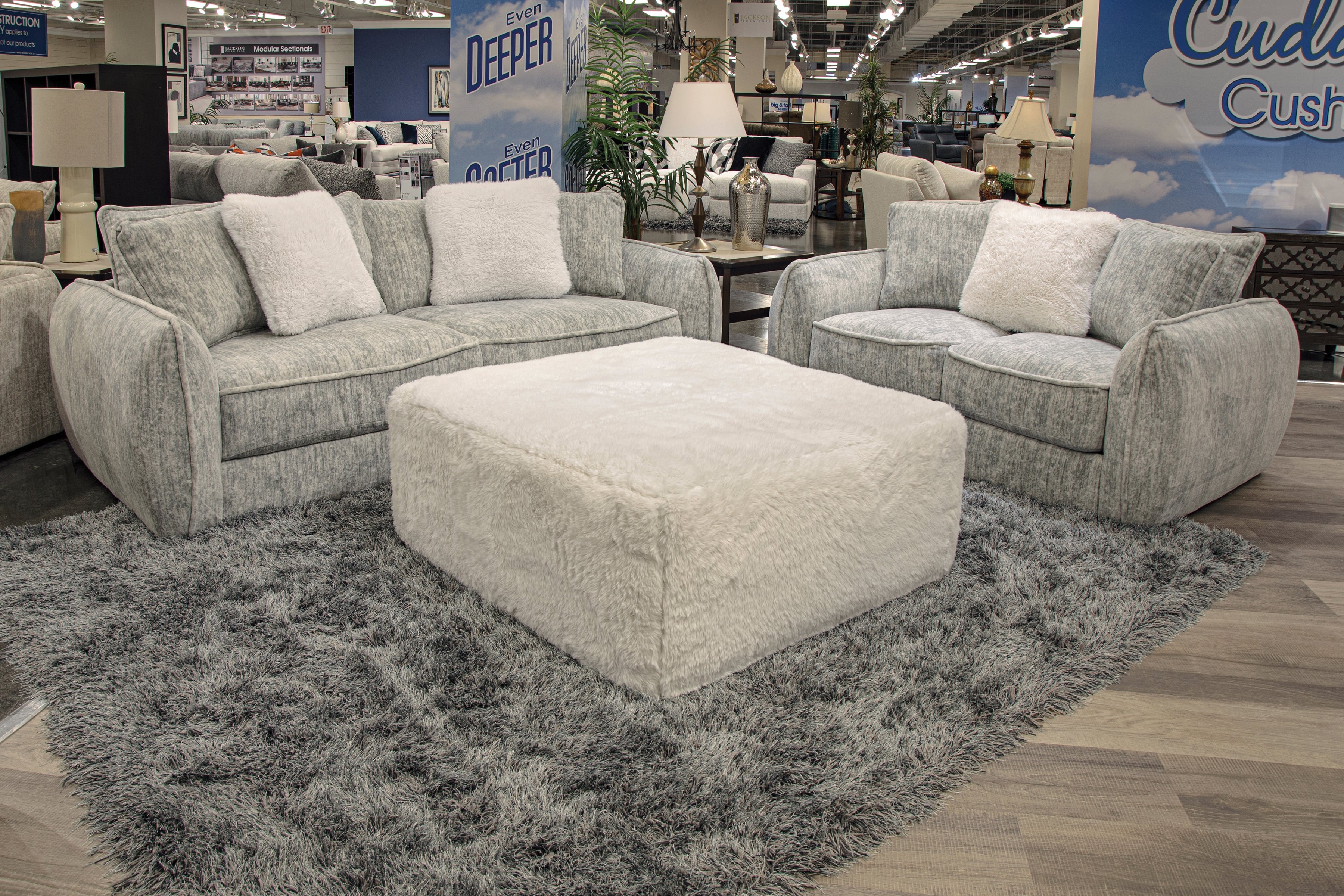 PEARL GREY SOFA AND LOVESEAT |