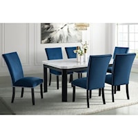 FRANCESCO 5 PC BLUE CHAIR DINING | SET