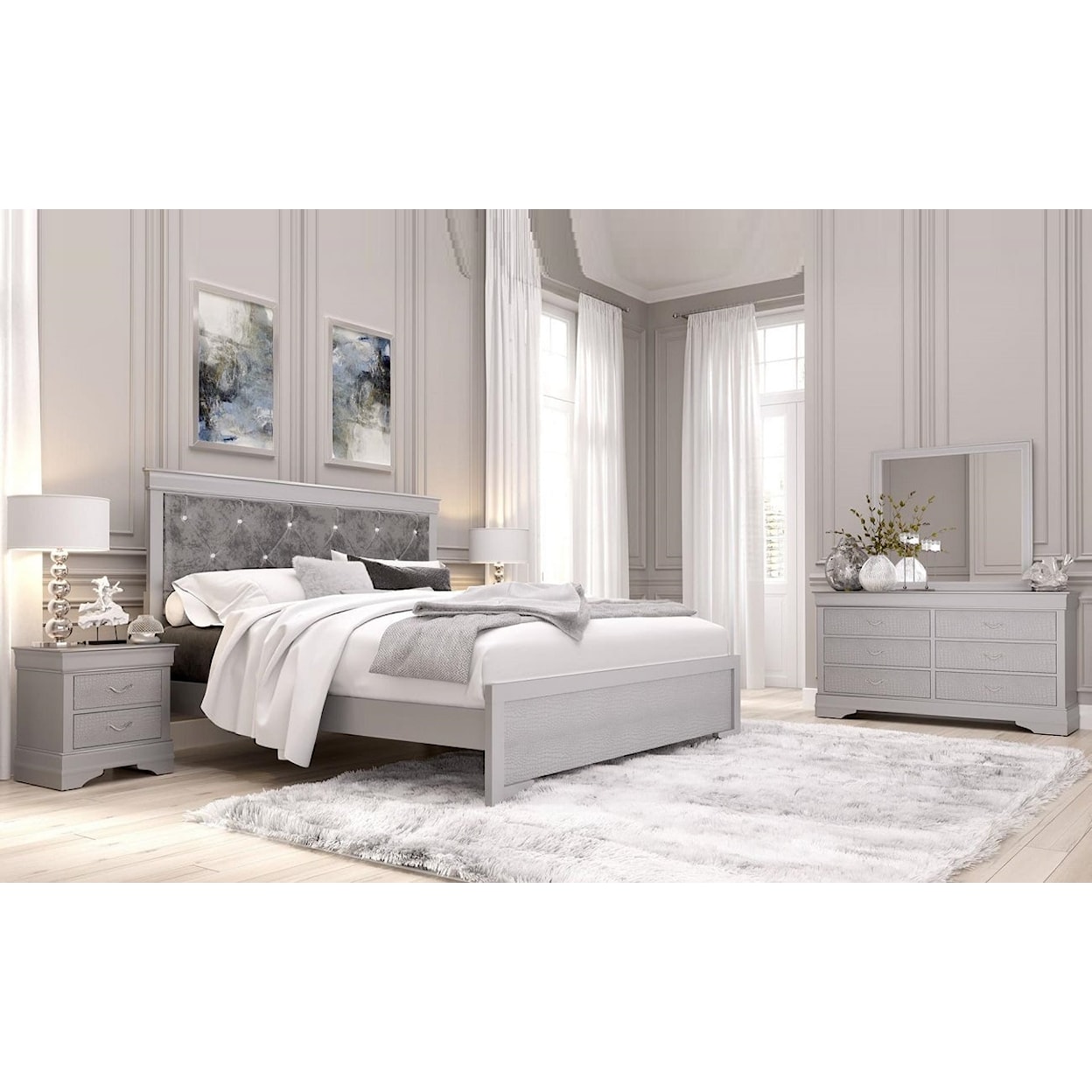 Global Furniture Verona VERONA SILVER KING BED |