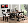 Urban Styles Oxford OXFORD BROWN AND BLACK 6 PIECE | DINING SET