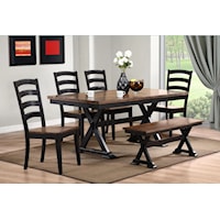 OXFORD BROWN AND BLACK 6 PIECE | DINING SET