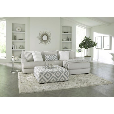 CLARISSA SILVER 2 PIECE SECTIONAL | WITH RAF