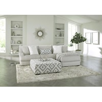 CLARISSA SILVER 2 PIECE SECTIONAL | WITH RAF CHAISE