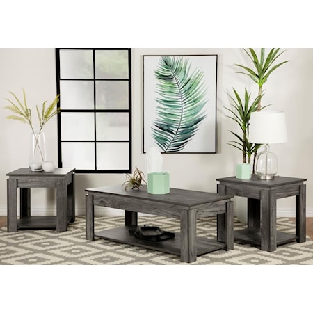 WEATHERED GREY 3 PC OCCASIONAL SET |
