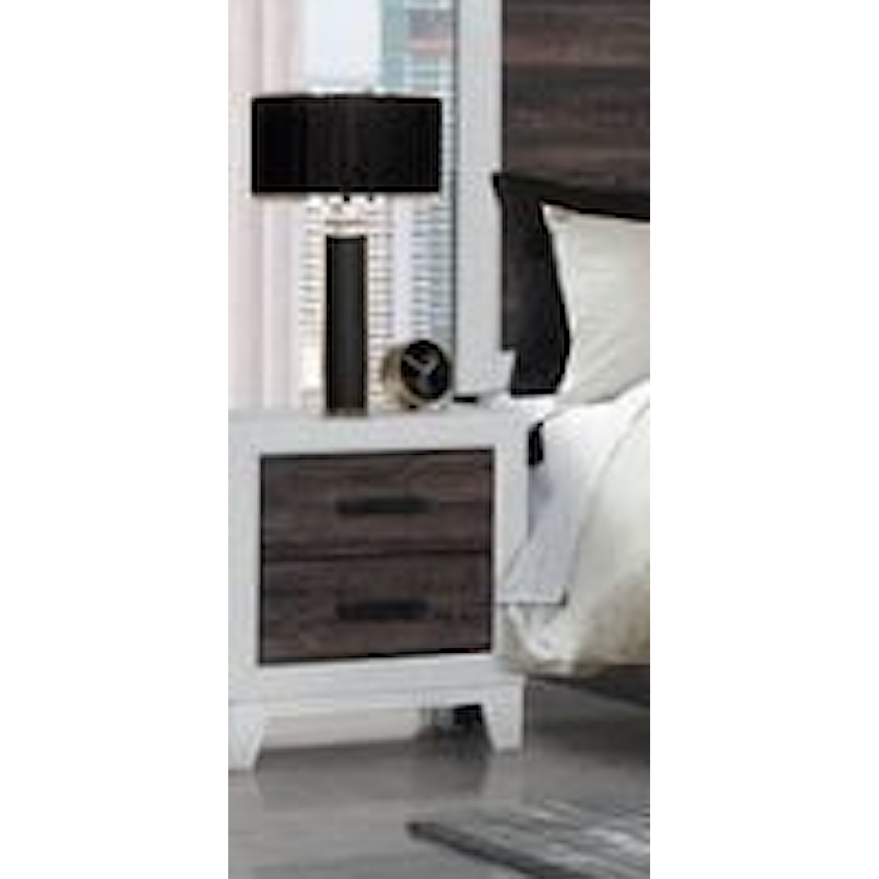 Global Furniture Liz Oak LIZ OAK AND WHITE 4 PIECE QUEEN | BEDROOM SE