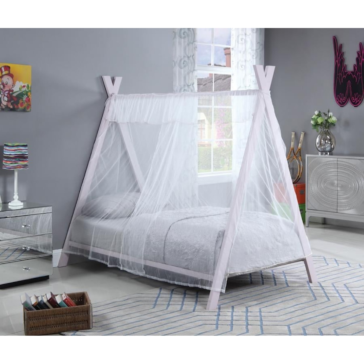 Coaster Tent Bed TWIN WHITE TENT BED |