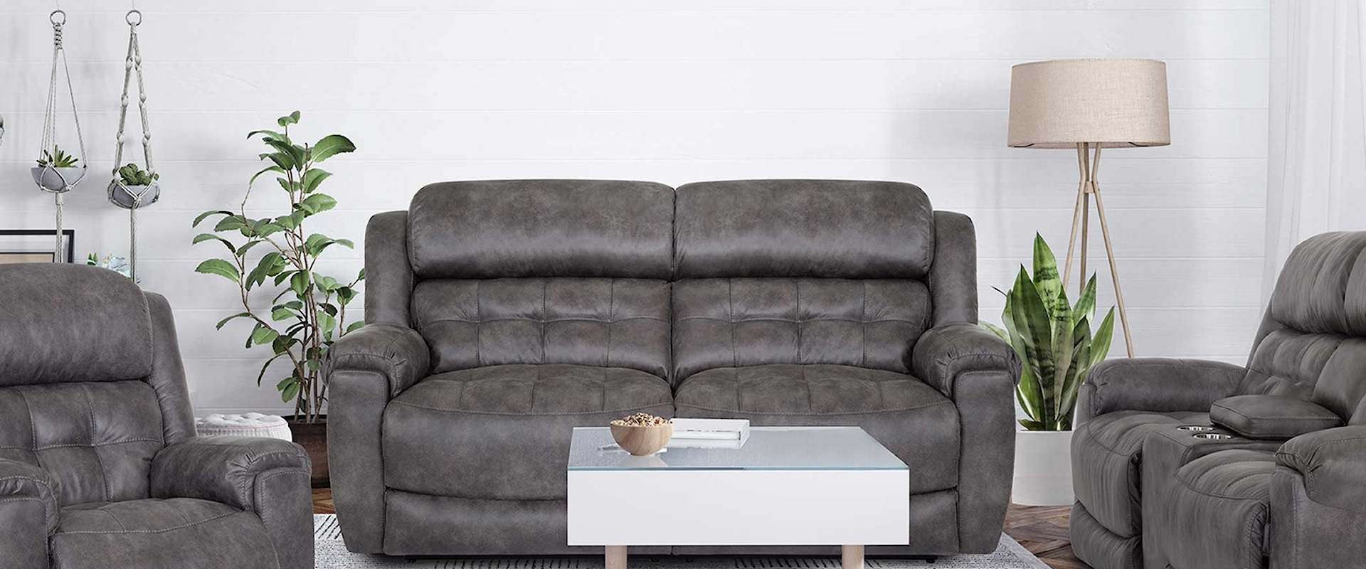 CORBIN SMOKE POWER SOFA & LOVESEAT |