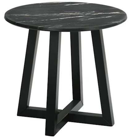 SKYLAR GREY ROUND END TABLE |