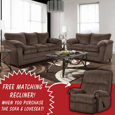 KAITLYN CHOCOLATE SOFA & LOVESEAT |