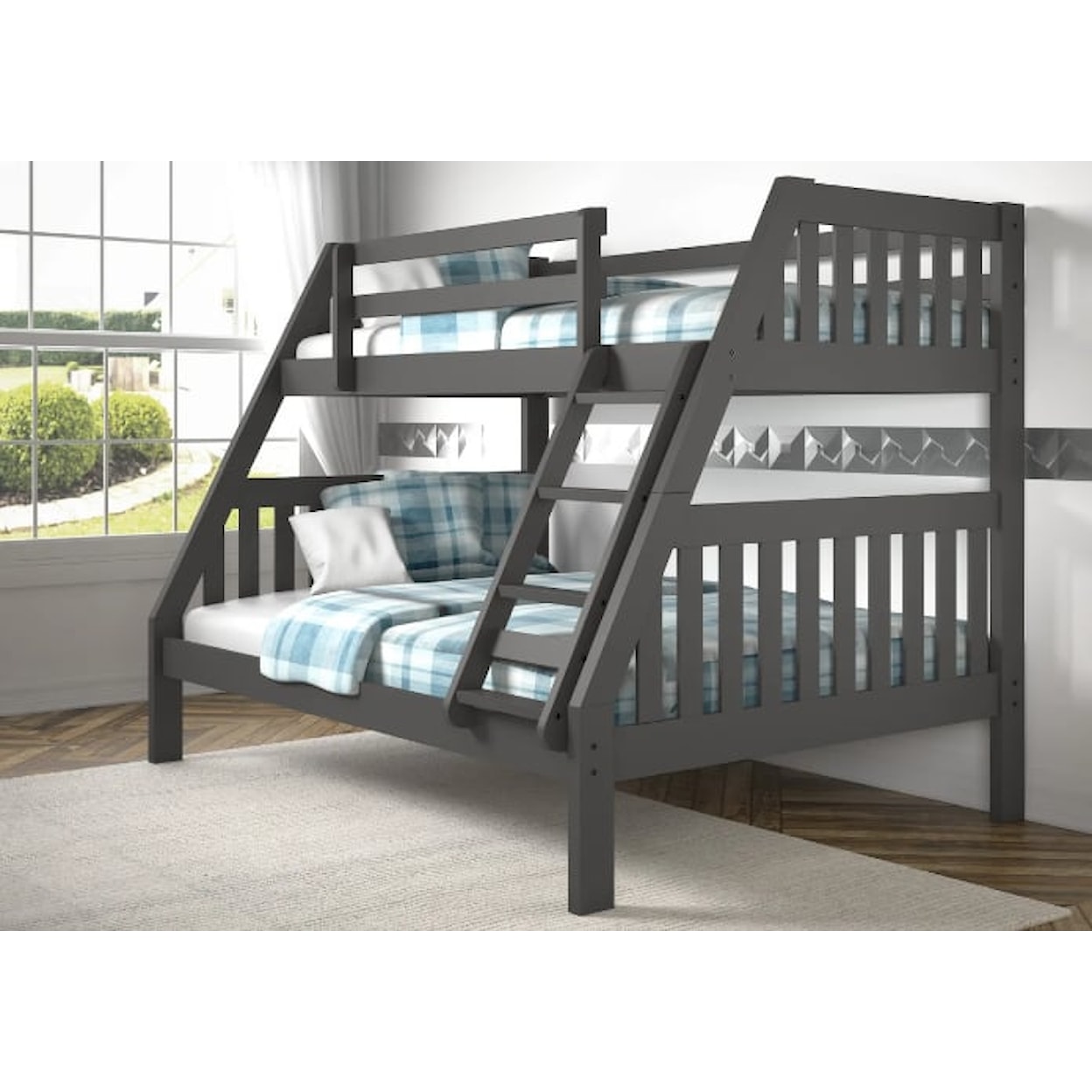 Donco Trading Co Bunkbeds MISSION GREY TWIN/FULL BUNKBED |