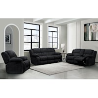 MELLOW BLACK RECLINING SOFA AND | LOVESEAT