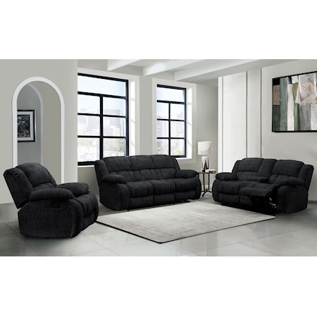 MELLOW BLACK RECLINING SOFA AND | LOVESEAT