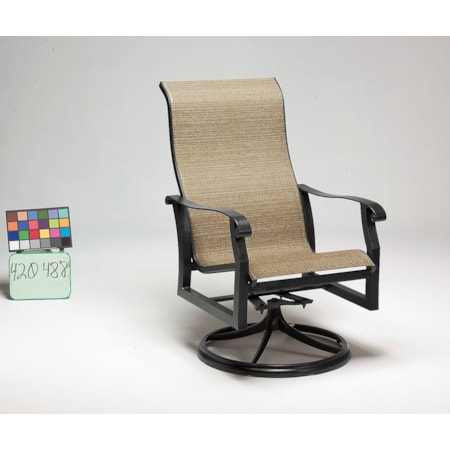 High Back Swivel Rocker Dining Arm Chair