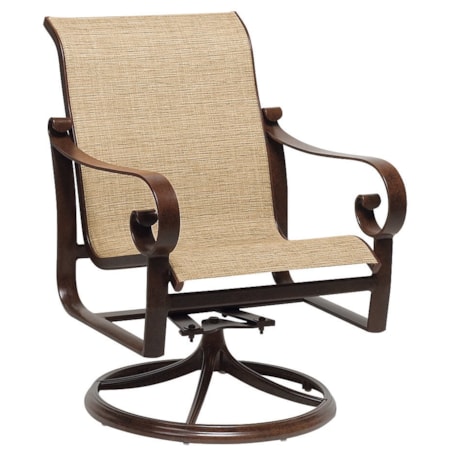 Sling Swivel Rocking Dining Armchair