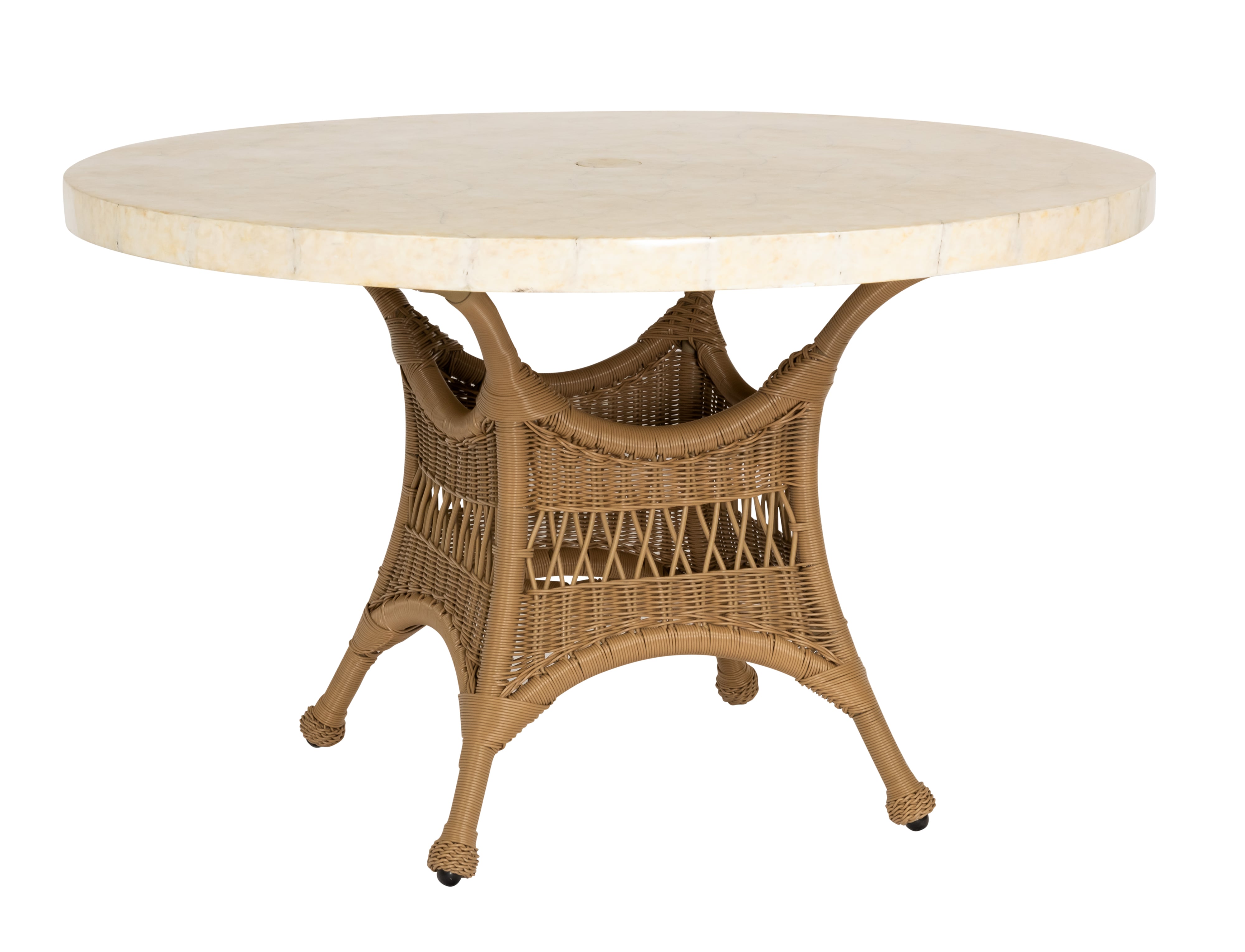 48" Round Stone-Top Table w/Umbrella Hole