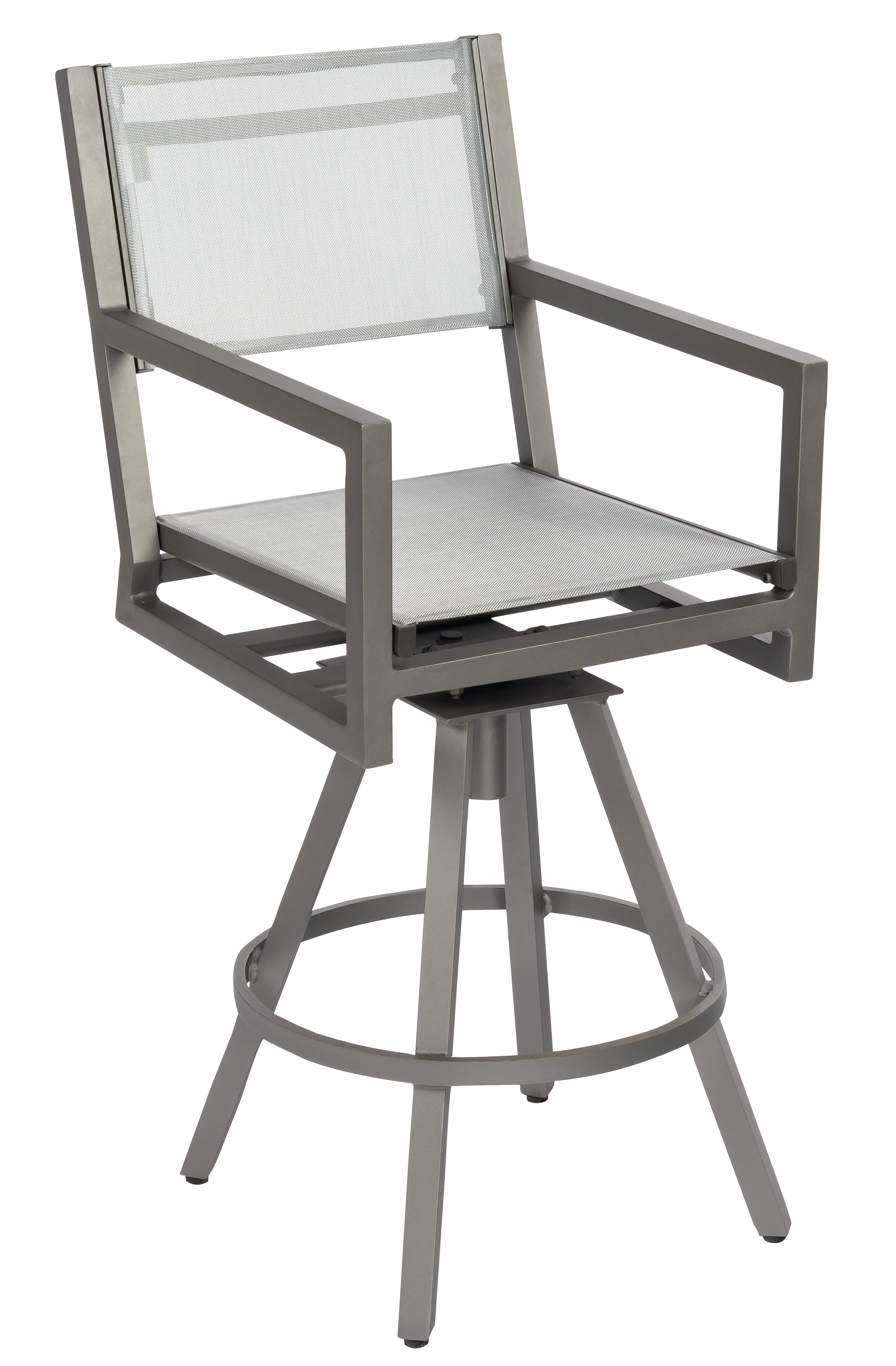 Palm Coast Sling Swivel Bar Stool with Arms