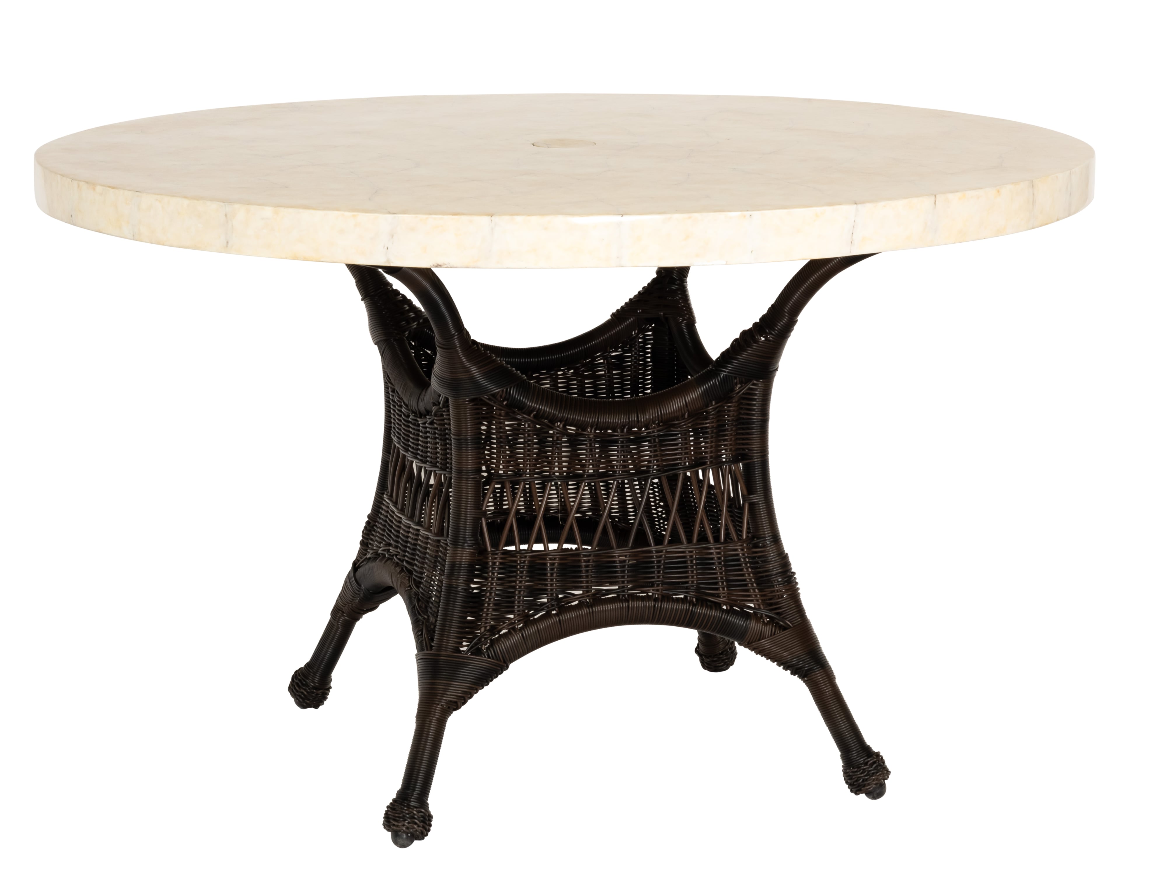 48" Round Stone-Top Table w/Umbrella Hole