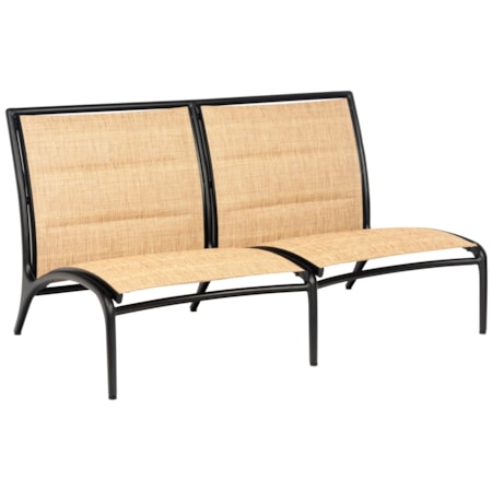 Padded Sling Low-Seat Armless Loveseat