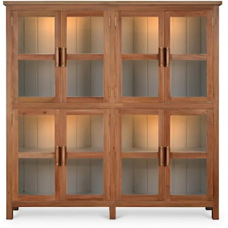 Madrone 8 Door Display Cabinet w/LED Lights