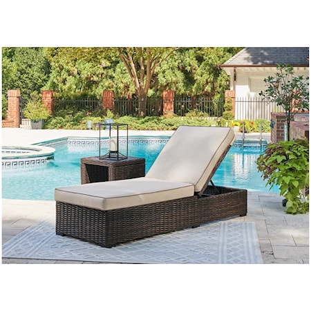 Outdoor Chaise Lounge With Cushion