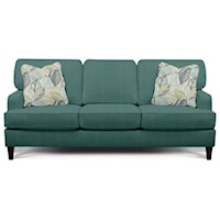 3 Cushion Sofa with Recessed Track Arms and Tapered Legs