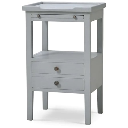 2 Drawer Side Table with 1 Pull Out Shelf