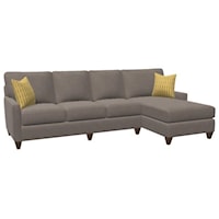 2 Piece- 4 Seat Track Arm with Metal Leg Chaise Sectional