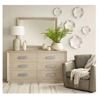 Landscape Mirror with 6 Drawer Double Dresser