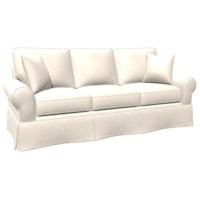 Custom Design 90 inch Sofa with Large Sock Arms and a Skirt