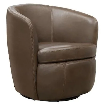Swivel Club Chair in Vintage Brown Leather