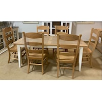 Summerville Tapered Leg Table with 6 Peg and Dowel Ladder Back Side Chairs